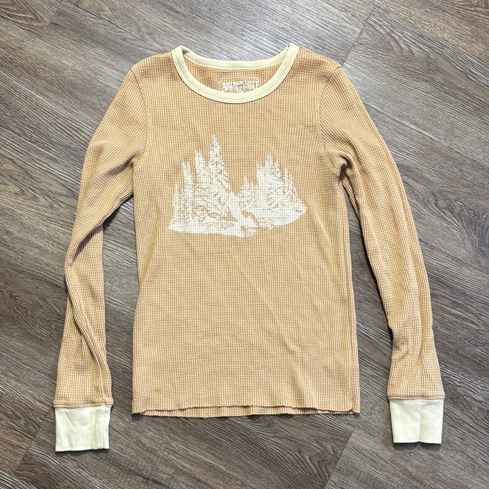 American Eagle Outfitters Tan Waffle Knit
